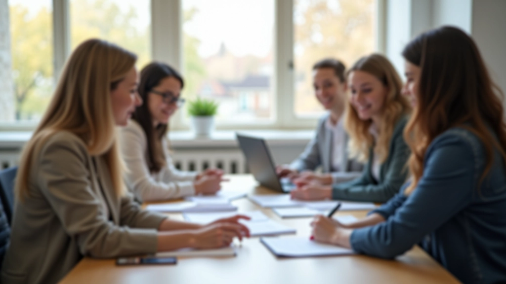 Tým školitelů připravující se na workshop, profesionální prostředí, organizace